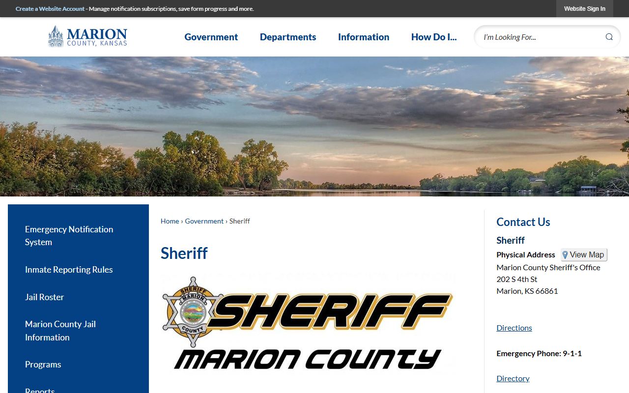 Marion County sheriff inmate population and jail roster resource page